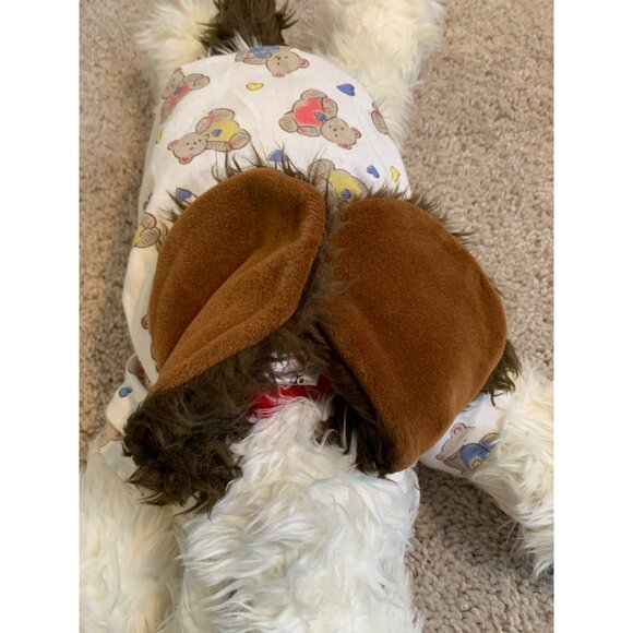 Build-A-Bear Workshop Plush Shaggy Dog Stuffed Animal Wearing Cute Pajama Top - Picture 12 of 12